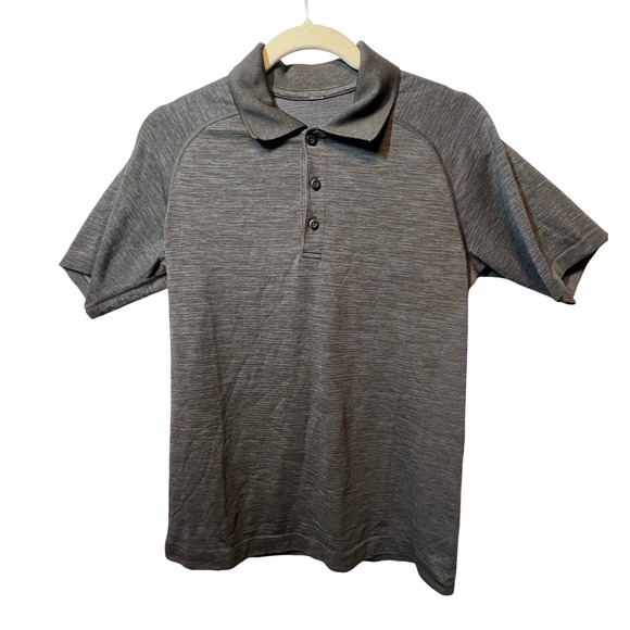 Lululemon Mens Polo Shirt Gray Short Sleeve Athletic Golf Size S - Picture 1 of 11